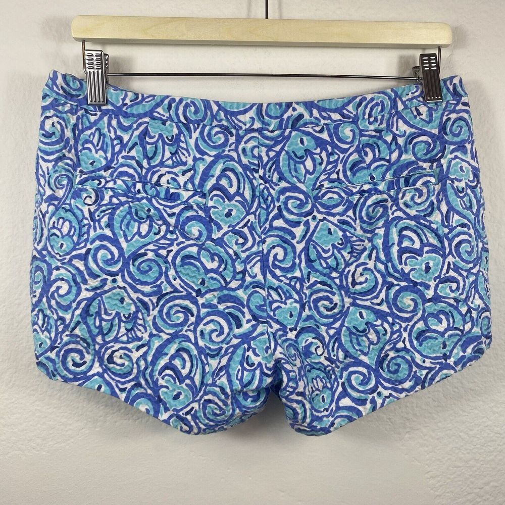 Lilly Pulitzer Women's Sz 4 Shorts Adie Chasing Tail Blue Fish Beach 100% Cotton - Picture 7 of 8